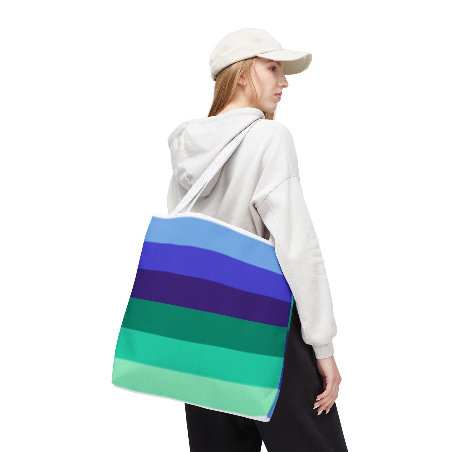 Gay Pride Flag Tote Bag – Durable Polyester, Multiple Sizes &amp; Handle Colors | Inclusive LGBTQIA+ Accessory | Voce Lindx