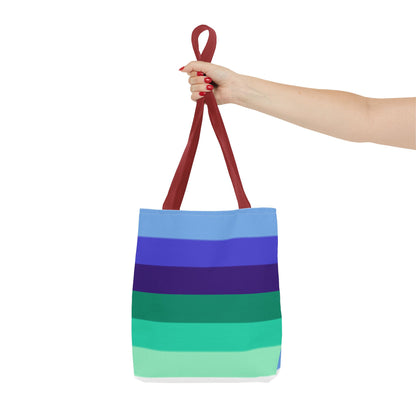 Gay Pride Flag Tote Bag – Durable Polyester, Multiple Sizes &amp; Handle Colors | Inclusive LGBTQIA+ Accessory | Voce Lindx
