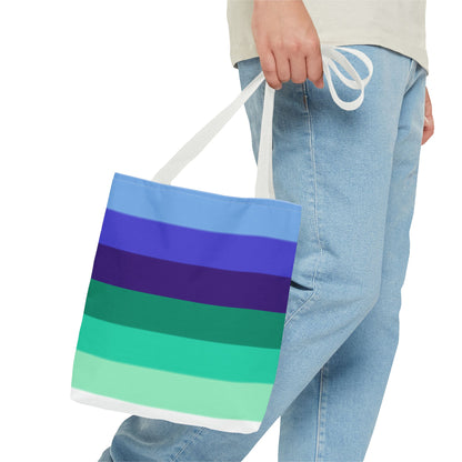 Gay Pride Flag Tote Bag – Durable Polyester, Multiple Sizes &amp; Handle Colors | Inclusive LGBTQIA+ Accessory | Voce Lindx