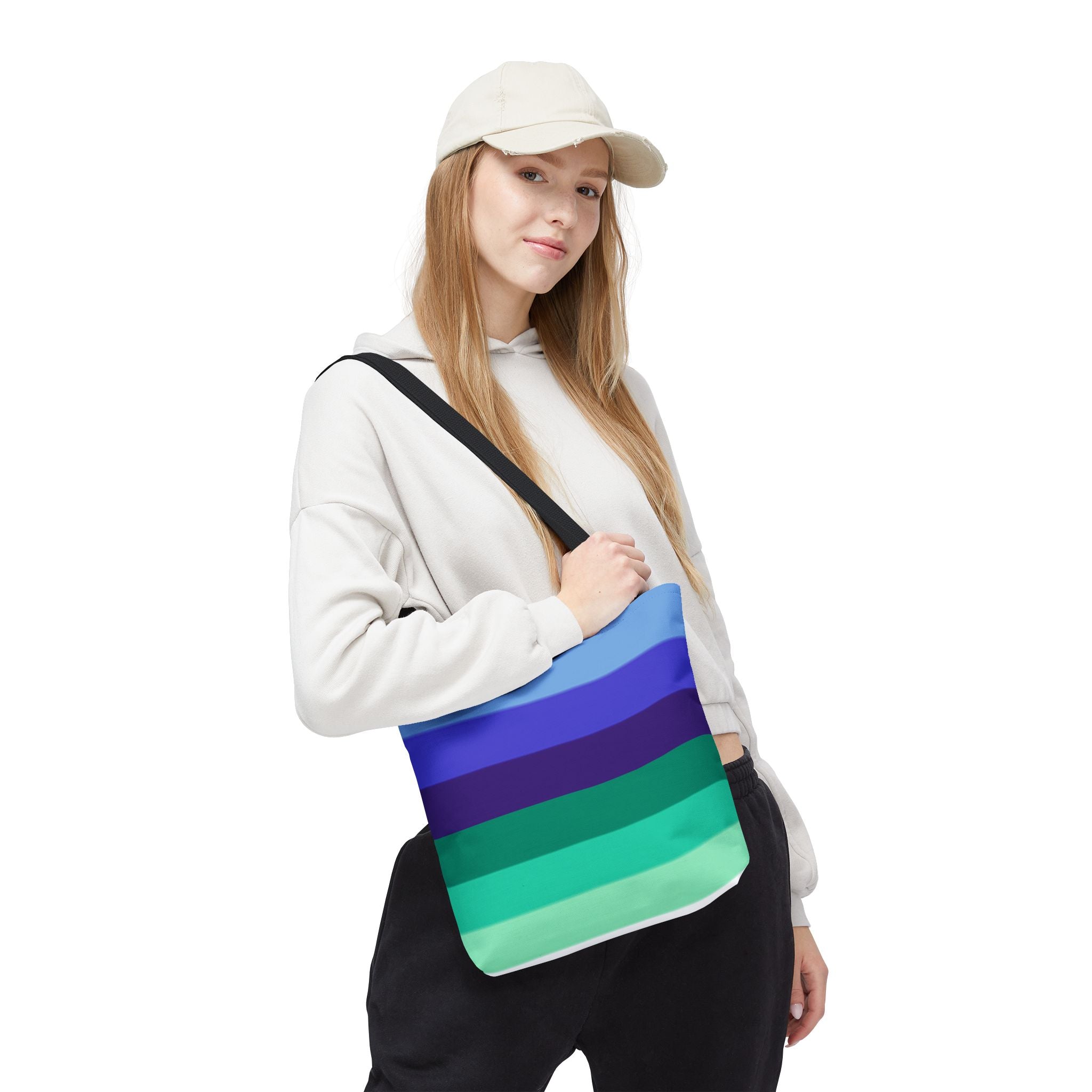 Gay Pride Flag Tote Bag – Durable Polyester, Multiple Sizes &amp; Handle Colors | Inclusive LGBTQIA+ Accessory | Voce Lindx