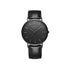 Personalised Minimalist Watch – Jet Black Strap, Modern Engraving | Custom Engraved Gift