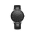 Personalised Minimalist Watch - Jet Black Strap, Custom Engraving Keepsake