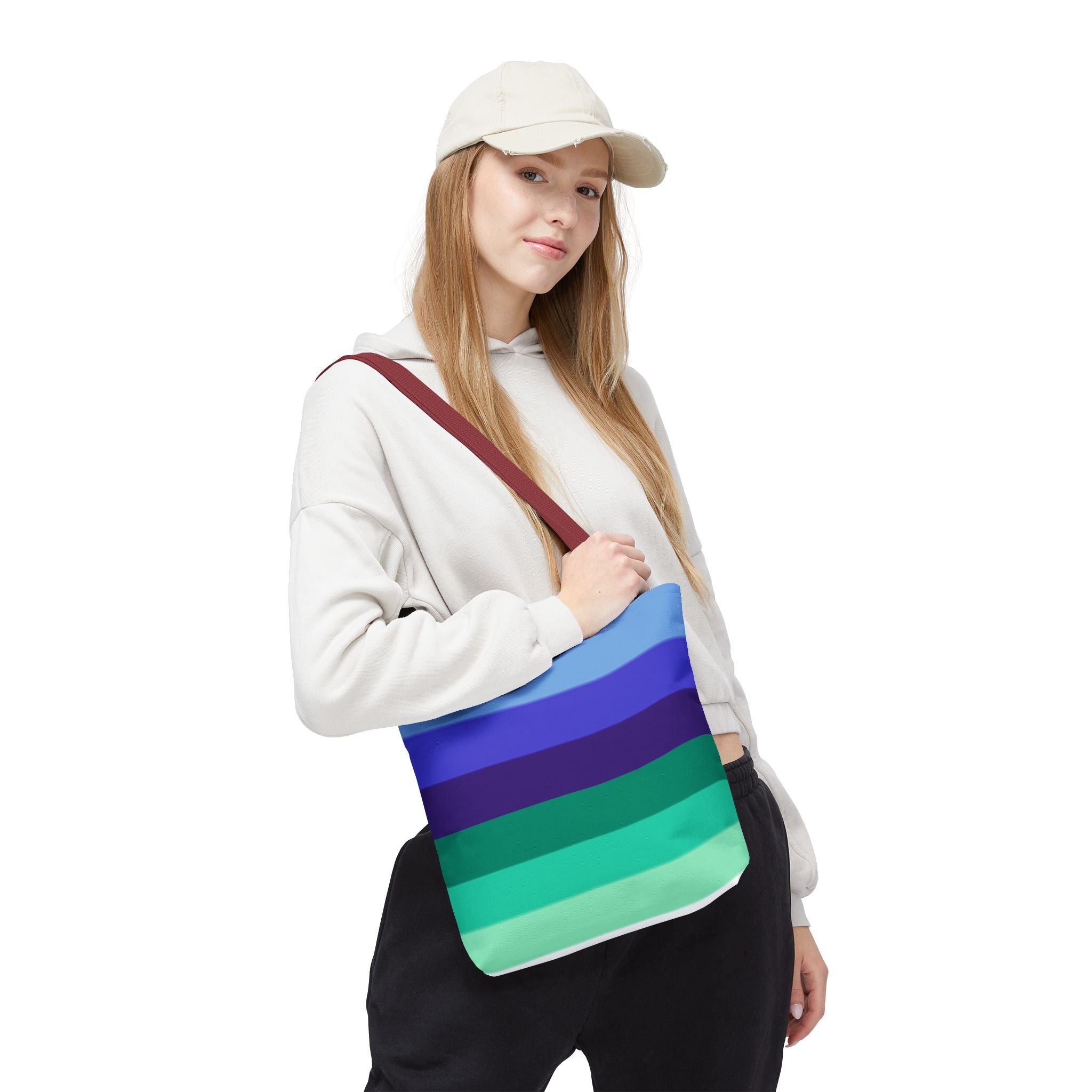 Gay Pride Flag Tote Bag – Durable Polyester, Multiple Sizes &amp; Handle Colors | Inclusive LGBTQIA+ Accessory | Voce Lindx