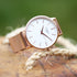 Personalised Architect Blanc watch with rose gold mesh strap, own handwriting