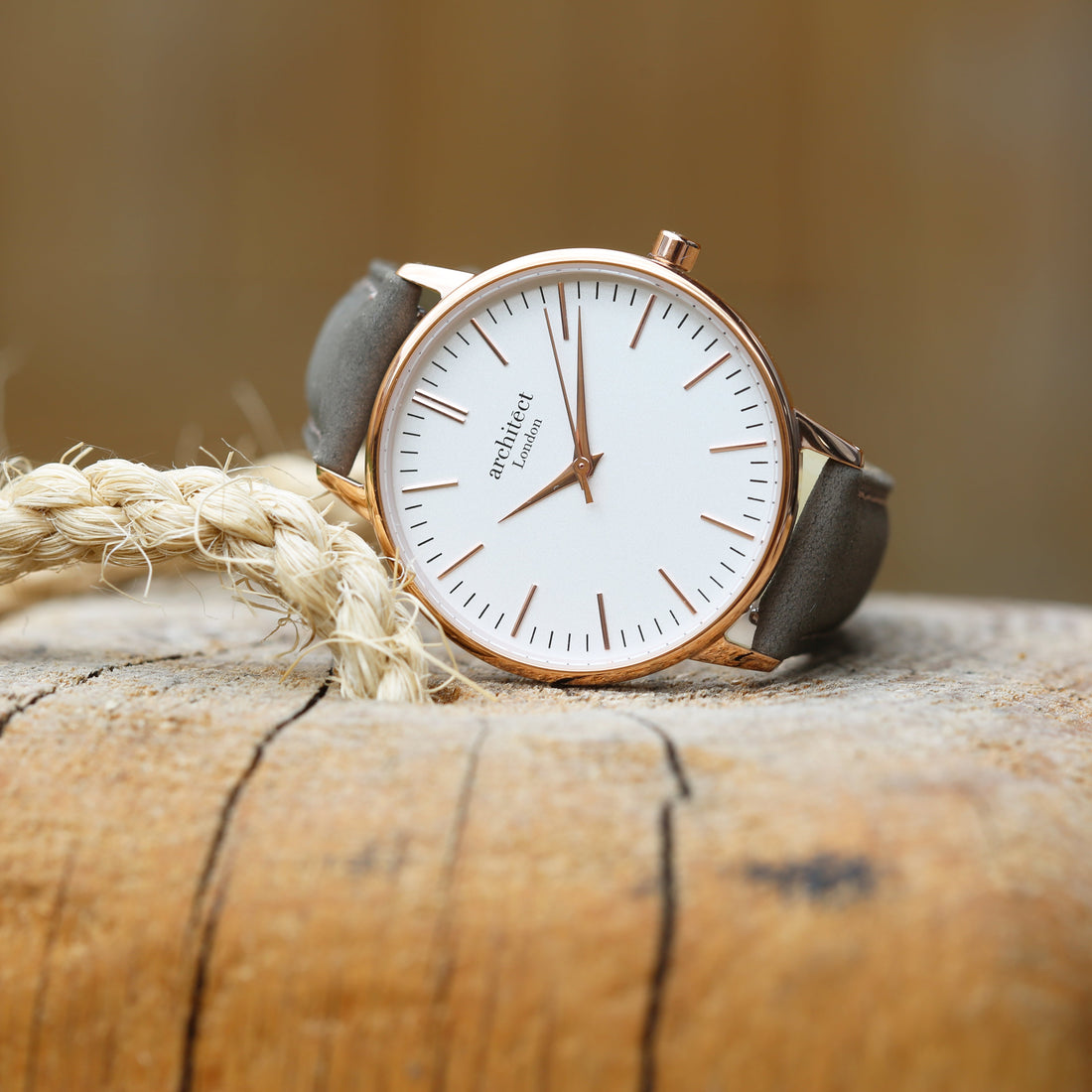 Personalised Architect Blanc watch with light grey strap