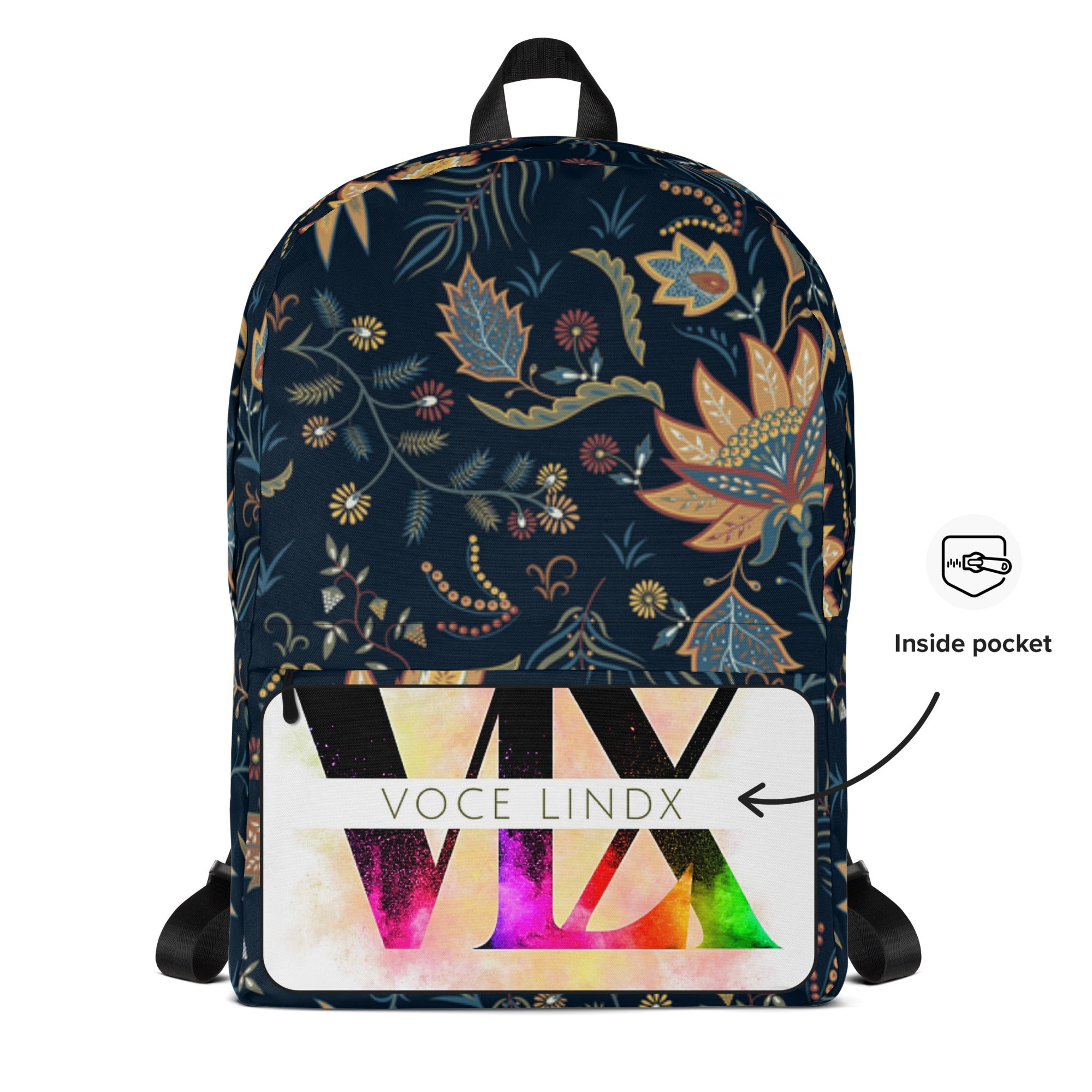 Floral Print Backpack – Water-Resistant 15L Rucksack with Laptop Pocket | All-Gender Everyday Bag