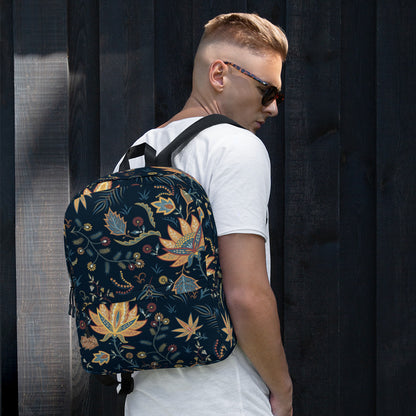 Floral Print Backpack – Water-Resistant 15L Rucksack with Laptop Pocket | All-Gender Everyday Bag