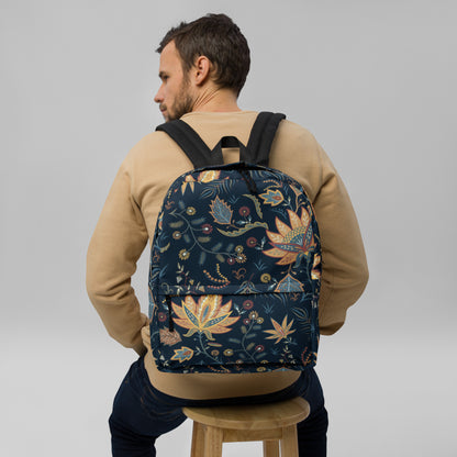 Floral Print Backpack – Water-Resistant 15L Rucksack with Laptop Pocket | All-Gender Everyday Bag