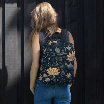 Floral Print Backpack – Water-Resistant 15L Rucksack with Laptop Pocket | All-Gender Everyday Bag