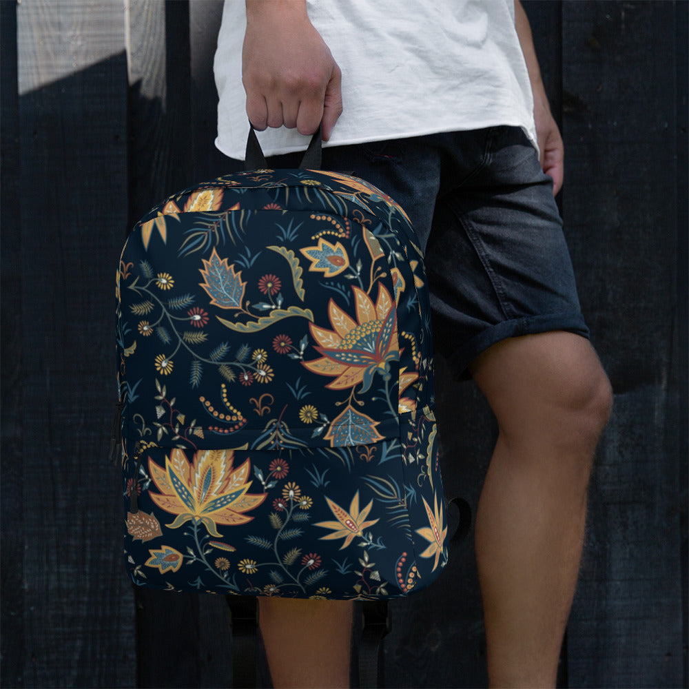 Floral Print Backpack – Water-Resistant 15L Rucksack with Laptop Pocket | All-Gender Everyday Bag