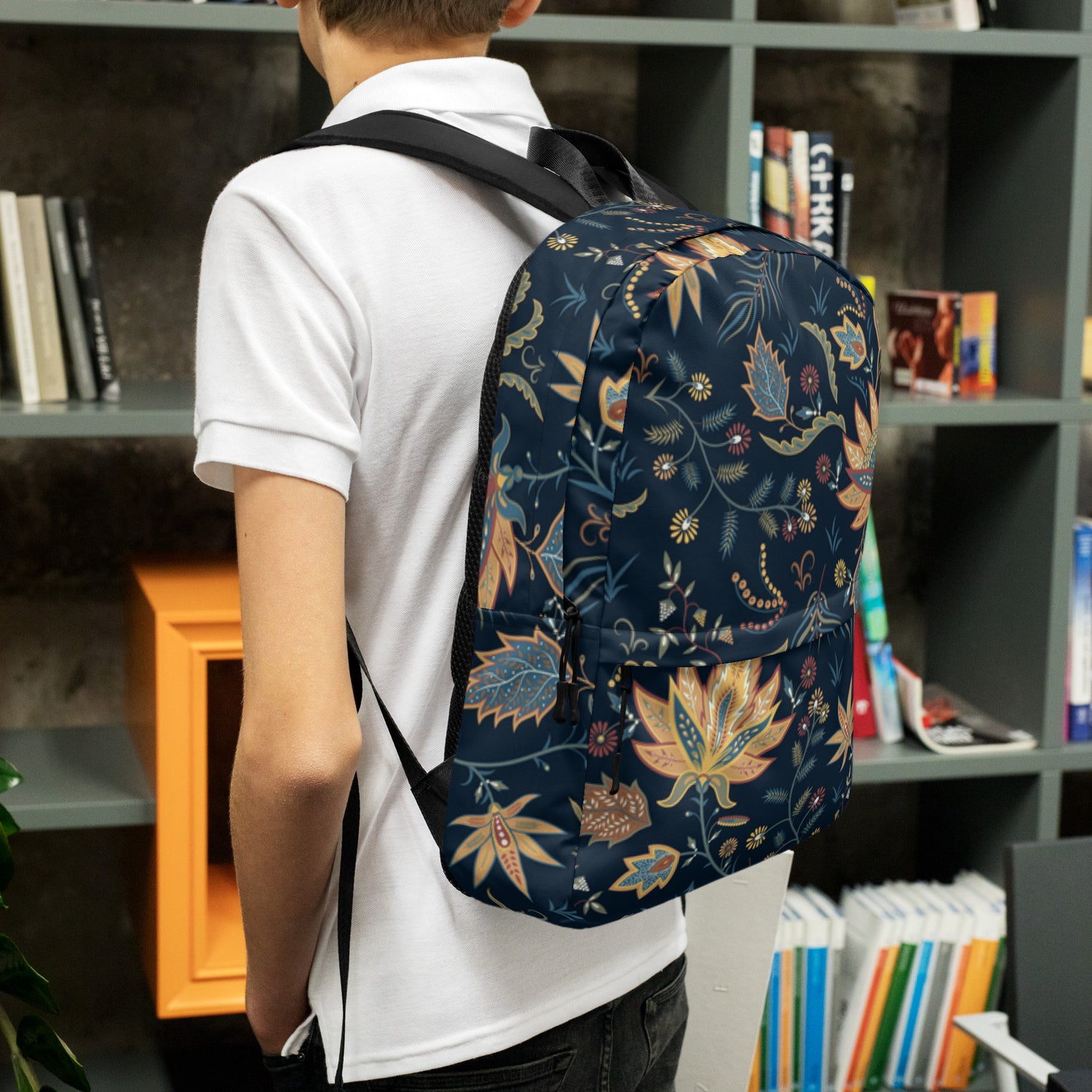 Floral Print Backpack – Water-Resistant 15L Rucksack with Laptop Pocket | All-Gender Everyday Bag