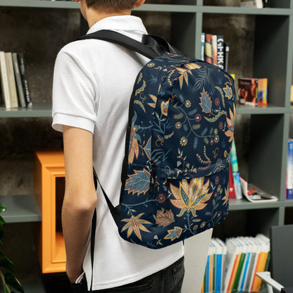 Floral Print Backpack – Water-Resistant 15L Rucksack with Laptop Pocket | All-Gender Everyday Bag