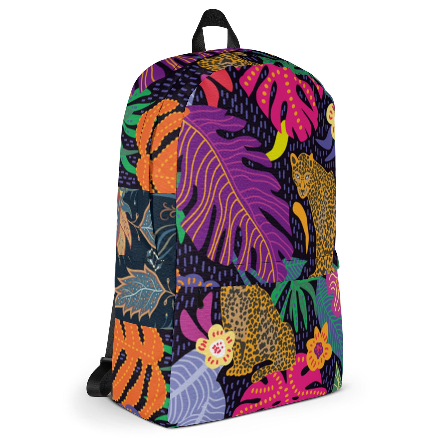 Jaguar &amp; Botanical Backpack – Water-Resistant 15L Rucksack with Laptop Pocket | Bold Wildlife Print