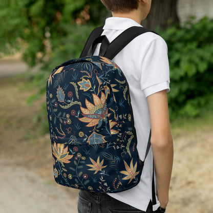 Floral Print Backpack – Water-Resistant 15L Rucksack with Laptop Pocket | All-Gender Everyday Bag