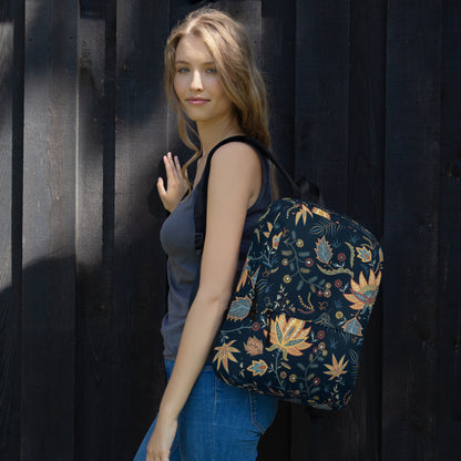 Floral Print Backpack – Water-Resistant 15L Rucksack with Laptop Pocket | All-Gender Everyday Bag