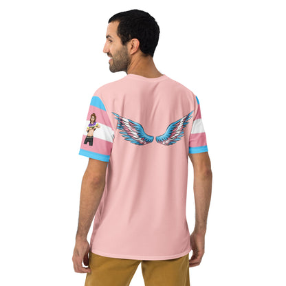 Transgender Pride Flag T-Shirt – All-Over Print Crew Neck | All-Gender LGBTQIA+ Gift