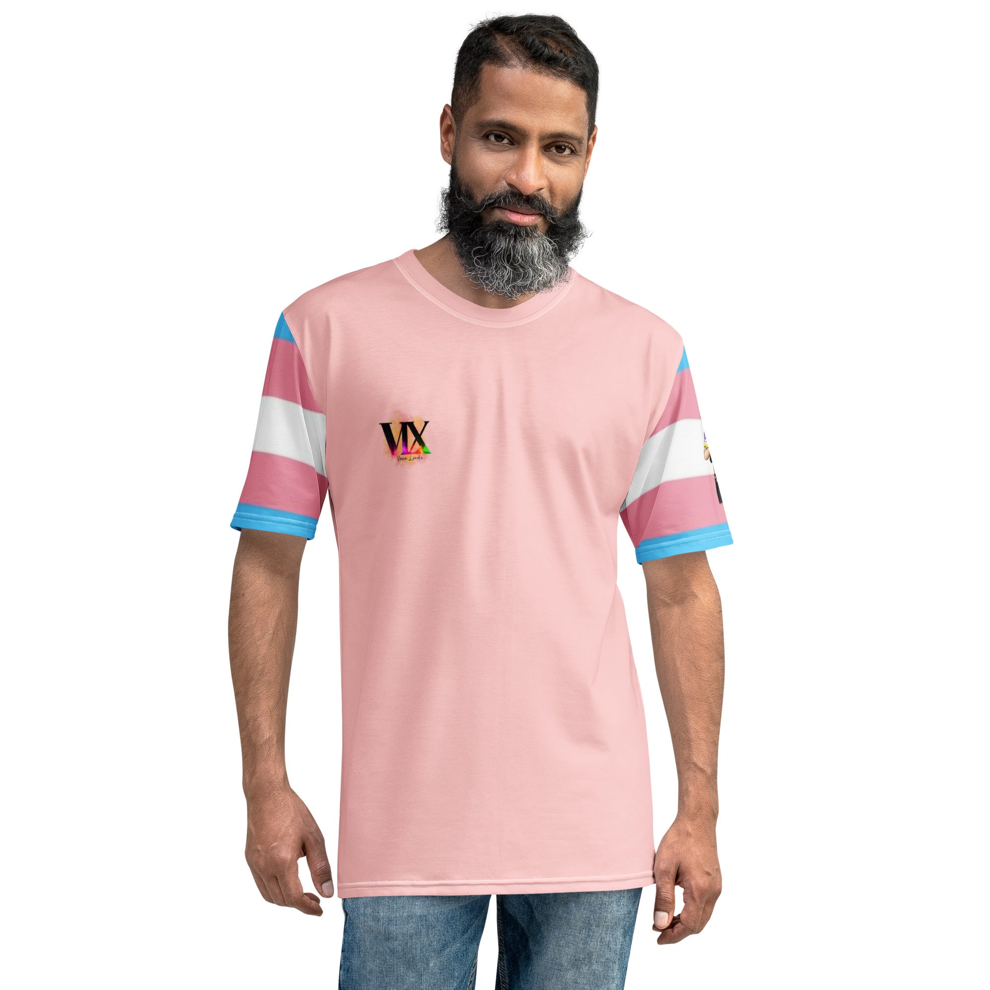 Transgender Pride Flag T-Shirt – All-Over Print Crew Neck | All-Gender LGBTQIA+ Gift