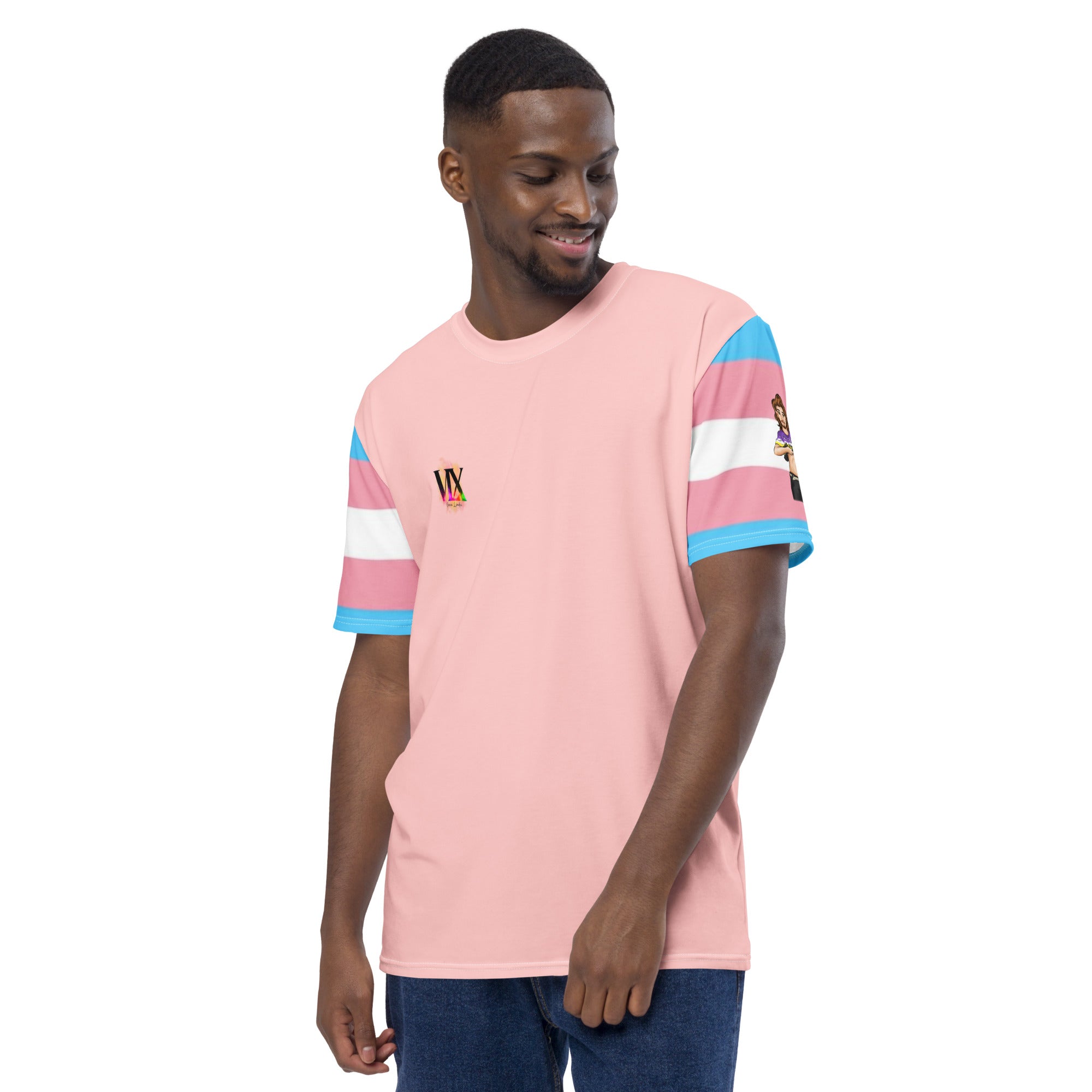 Transgender Pride Flag T-Shirt – All-Over Print Crew Neck | All-Gender LGBTQIA+ Gift