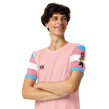 Transgender Pride Flag T-Shirt – All-Over Print Crew Neck | All-Gender LGBTQIA+ Gift