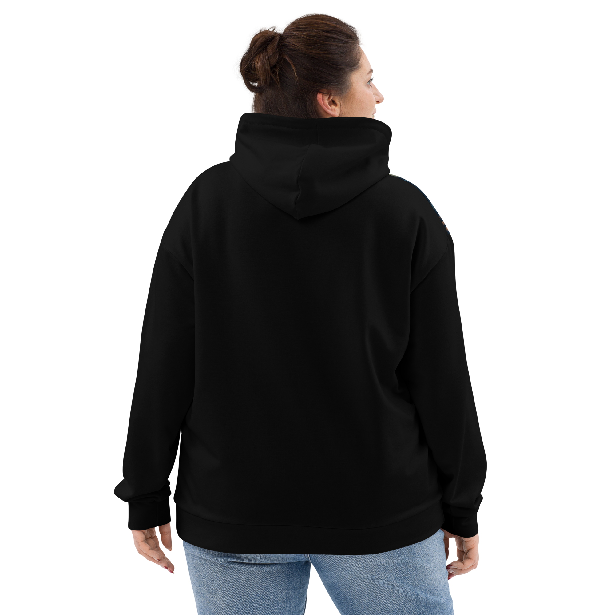 Blue Floral Hoodie with “He” Statement – Soft &amp; Empowering | Comfortable Fit