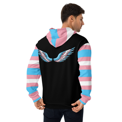 Transgender Pride Flag Hoodie – Light Blue, Pink and White | Inclusive and Comfortable