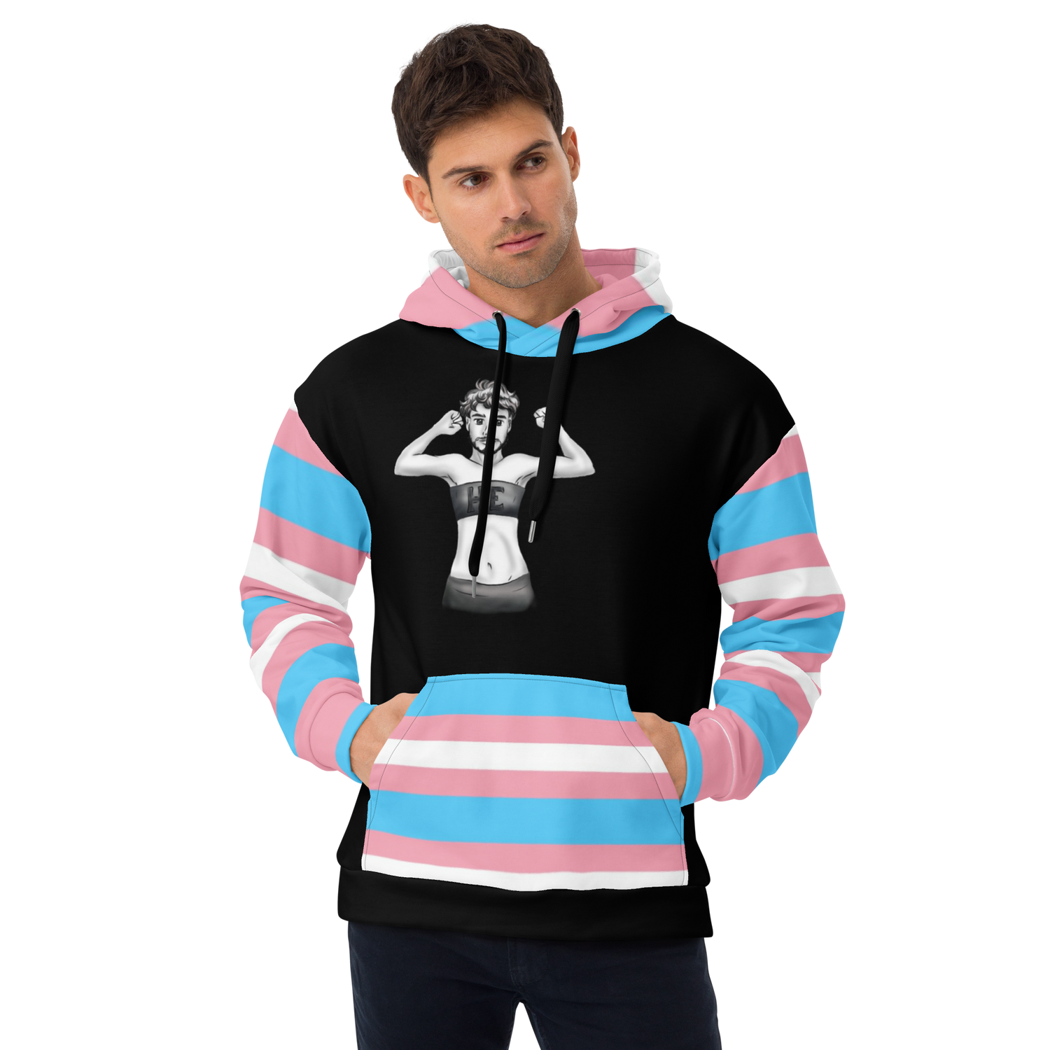 Sudadera con capucha transgénero él