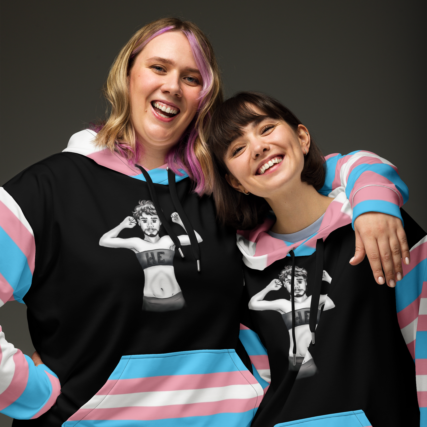 Sudadera con capucha transgénero él
