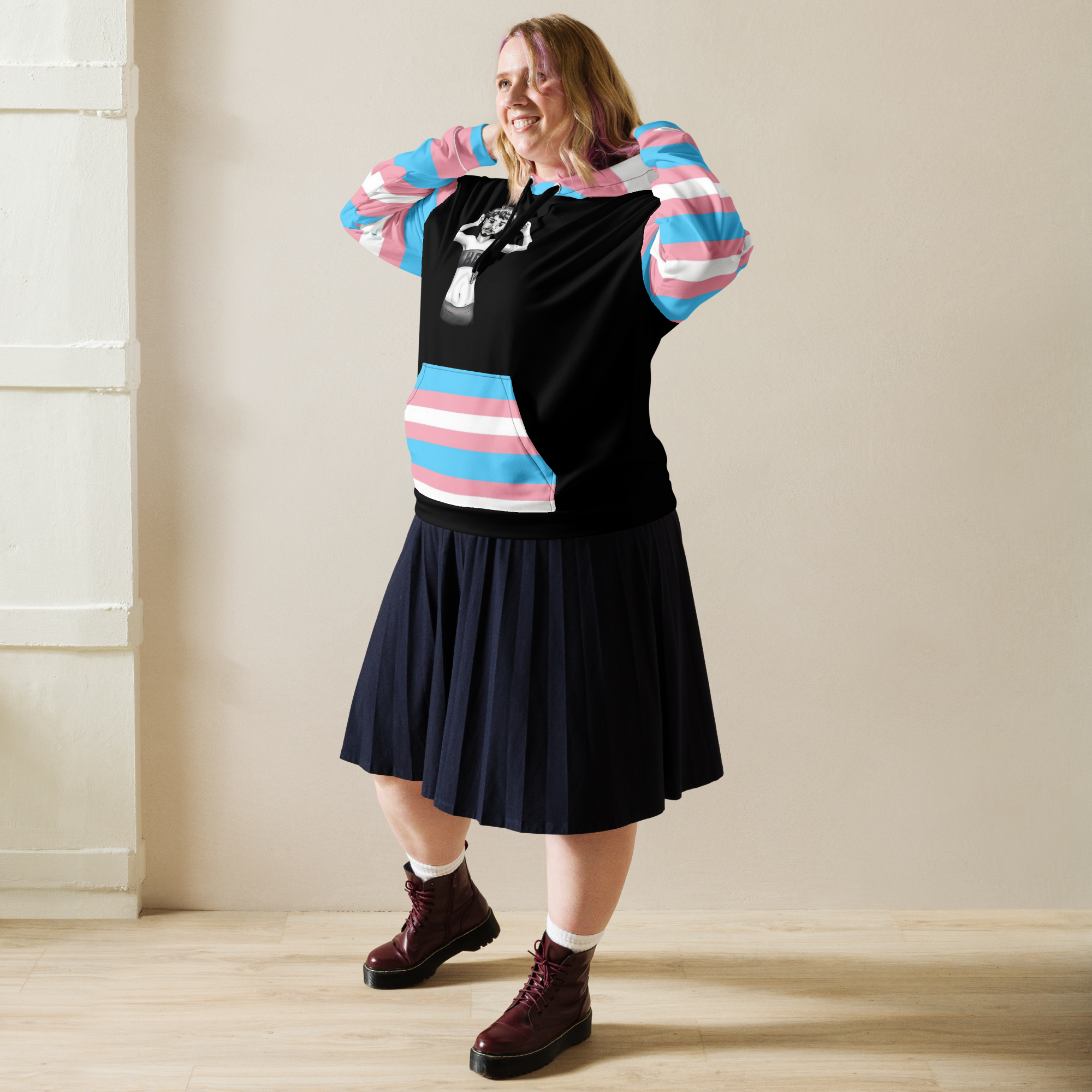Sudadera con capucha transgénero él