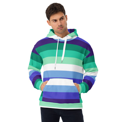 Gay Pride Flag Hoodie - Rainbow Print Comfortable Inclusive