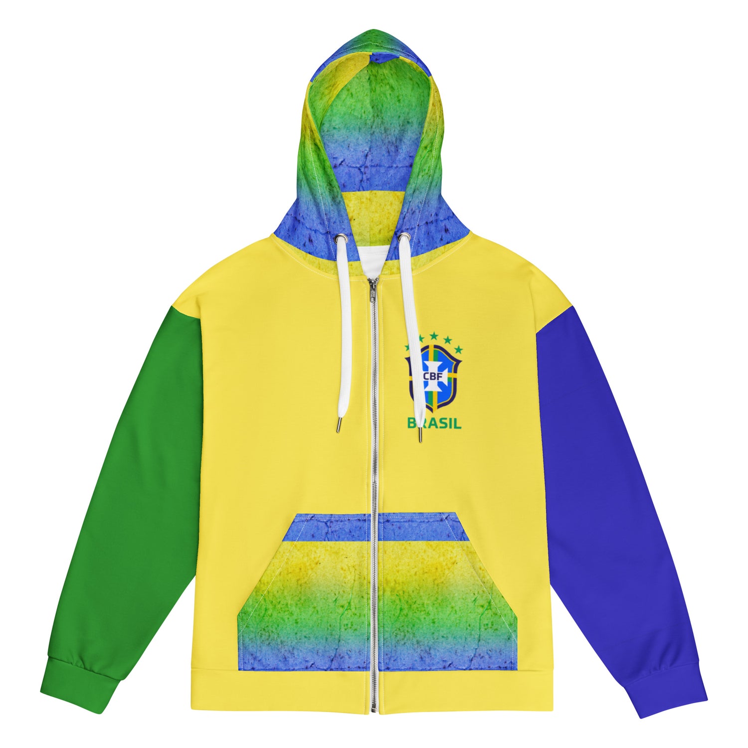 Brazil Flag Zip Hoodie | Flag Graphic