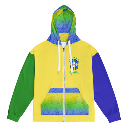 Brazil Flag Zip Hoodie | Flag Graphic