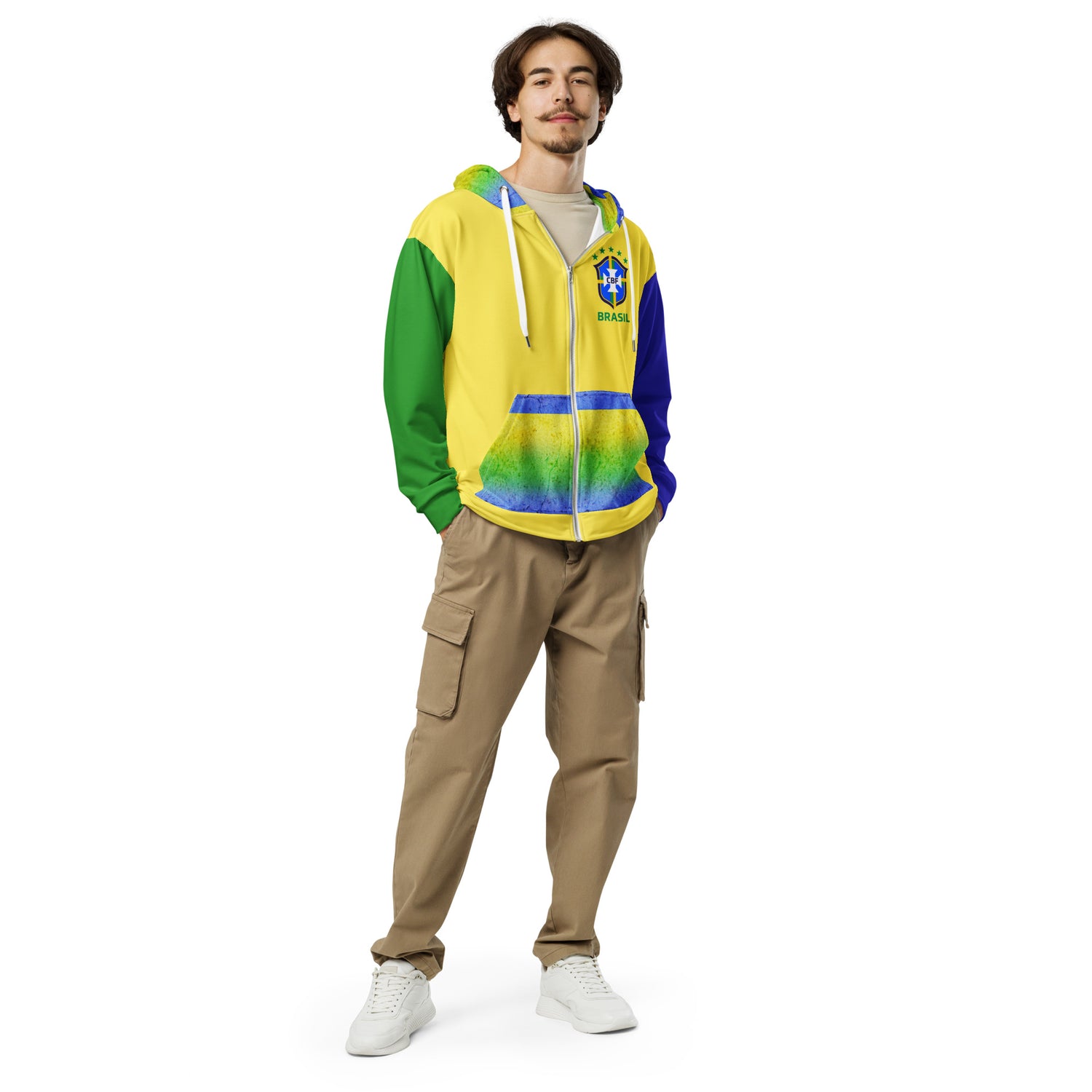 Brazil Flag Zip Hoodie | Flag Graphic