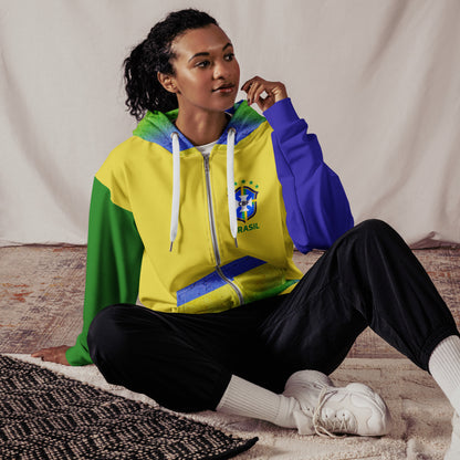 Brazil Flag Zip Hoodie | Flag Graphic