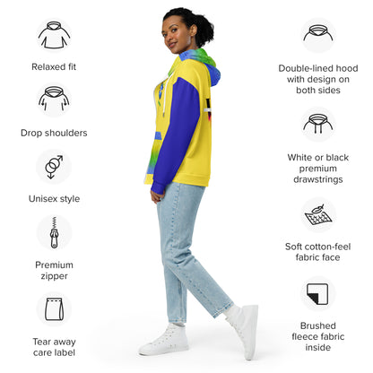 Brazil Flag Zip Hoodie | Flag Graphic