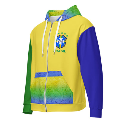 Brazil Flag Zip Hoodie | Flag Graphic