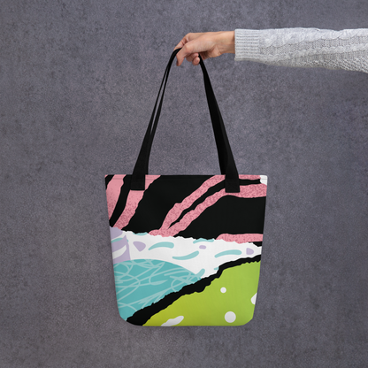 Large Abstract Floral Tote Bag – Durable, Colourful, Eco-Friendly Shoulder Bag for Everyday Use
