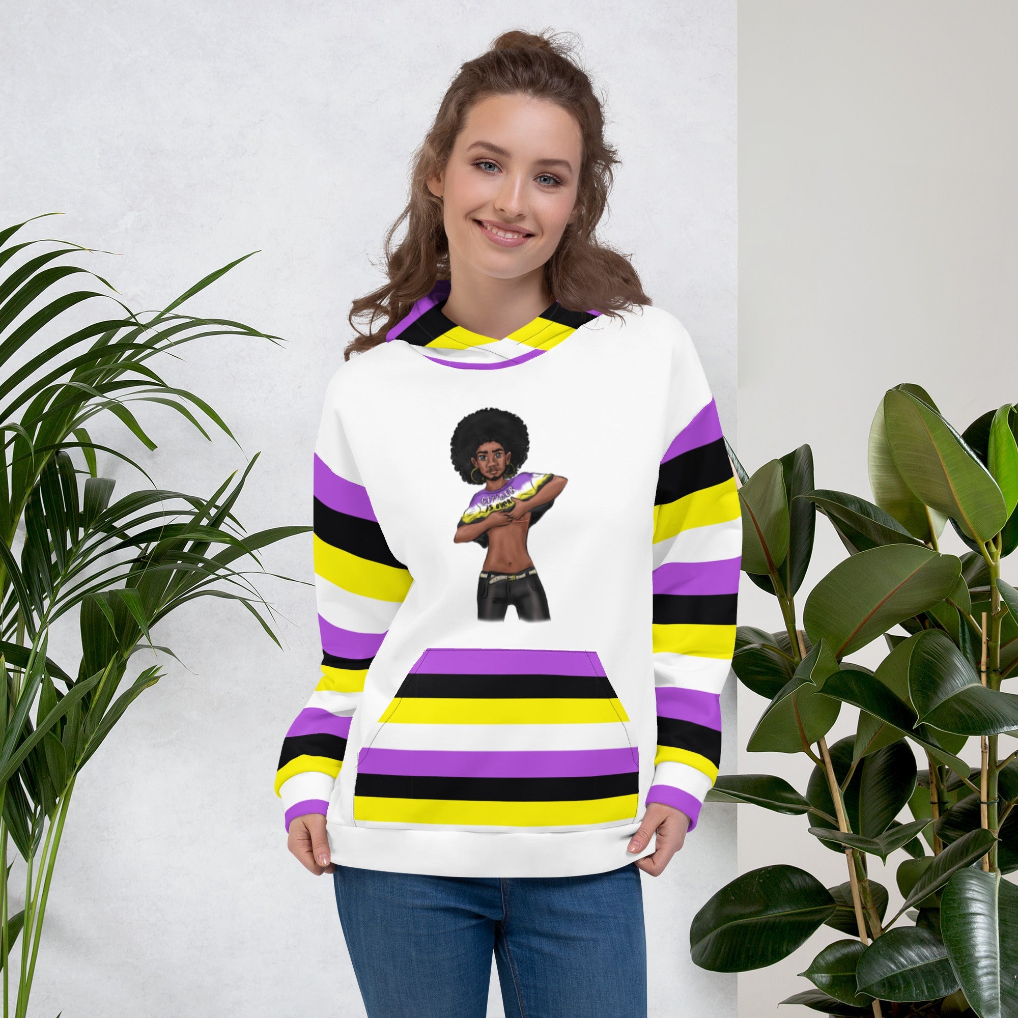 “Gender Is Over” Hoodie – Diverse Pride Flag Design | Recycled, Comfortable &amp; Inclusive Fit