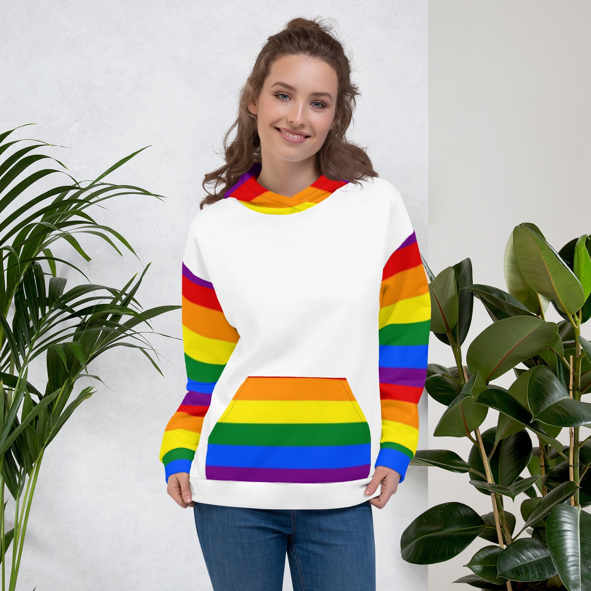 Pride Rainbow Flag Hoodie – Colourful LGBTQIA+ Statement | Sustainable, Soft &amp; Comfortable Fit