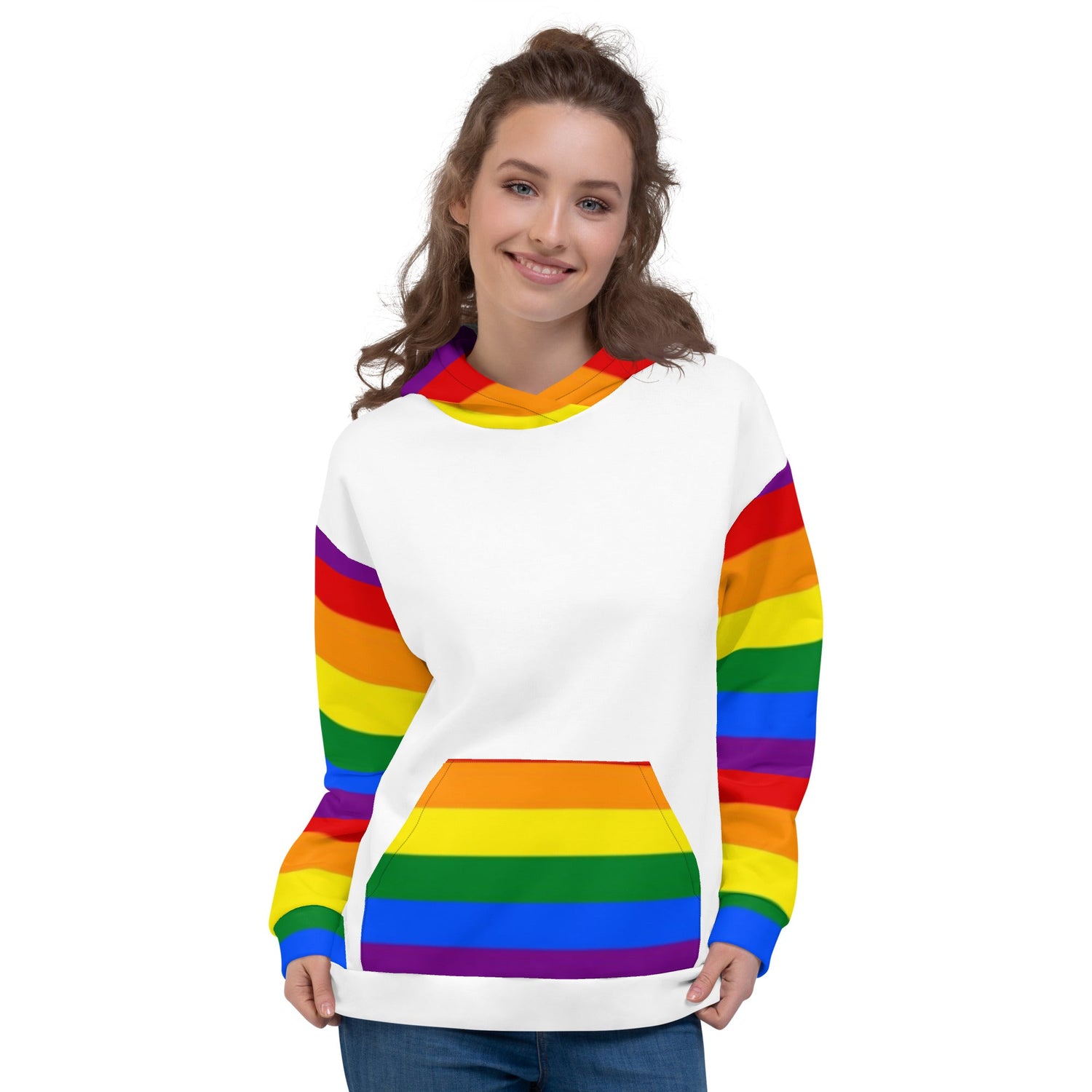 Pride Rainbow Flag Hoodie – Colourful LGBTQIA+ Statement | Sustainable, Soft &amp; Comfortable Fit