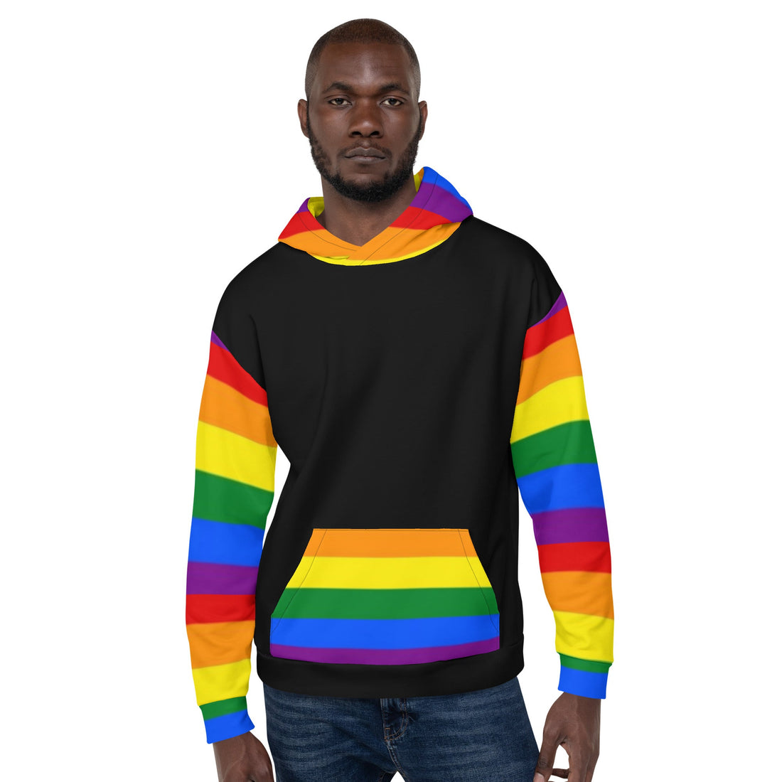 Rainbow Pride Flag Hoodie – LGBTQIA+ All-Over Print