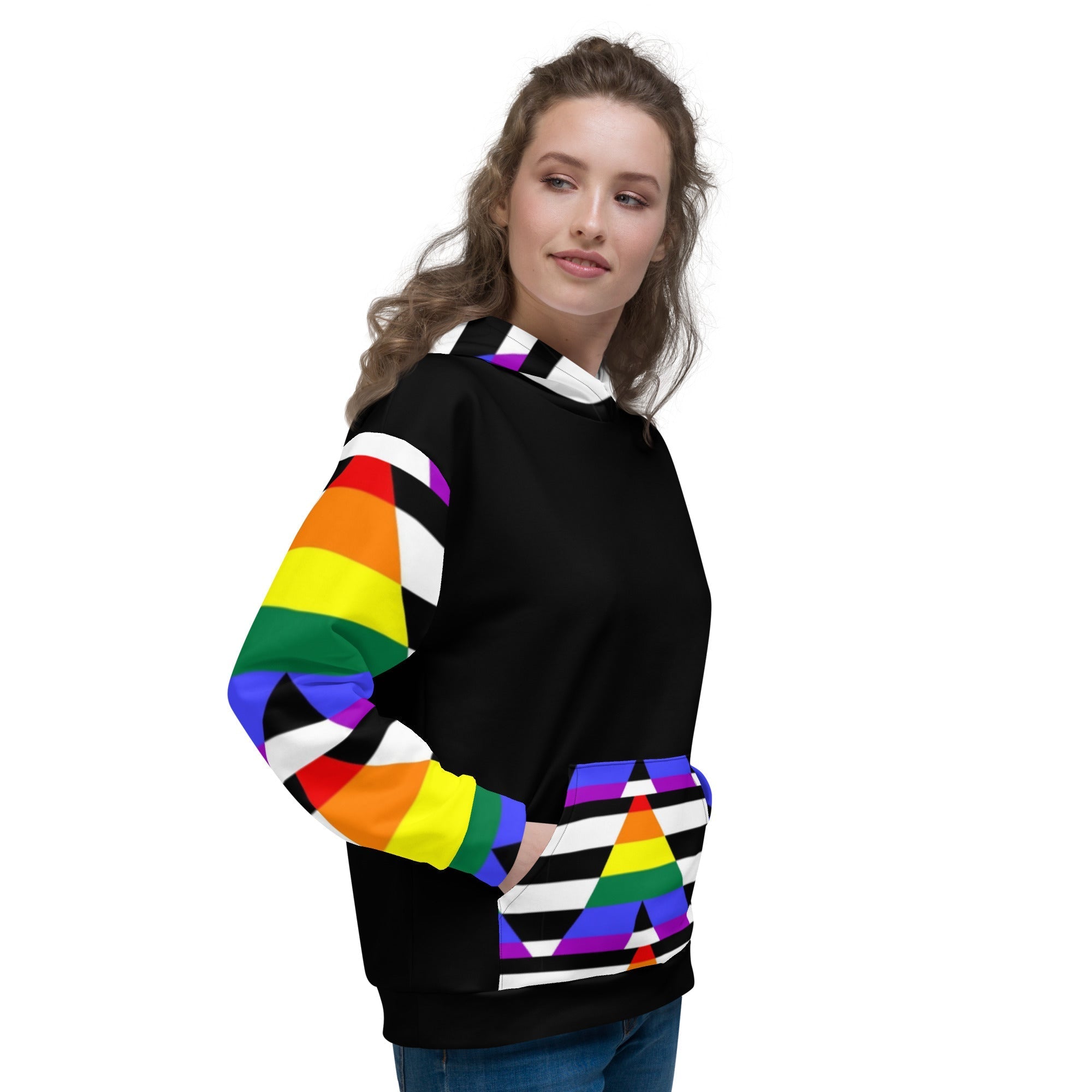 Straight Ally Pride Hoodie – Inclusive Rainbow A-Flag Design | Comfortable Fit