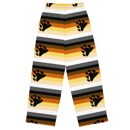 Bear Identity Wide-Leg Trousers – All-Over Flag Print | All-Gender Palazzo Pants