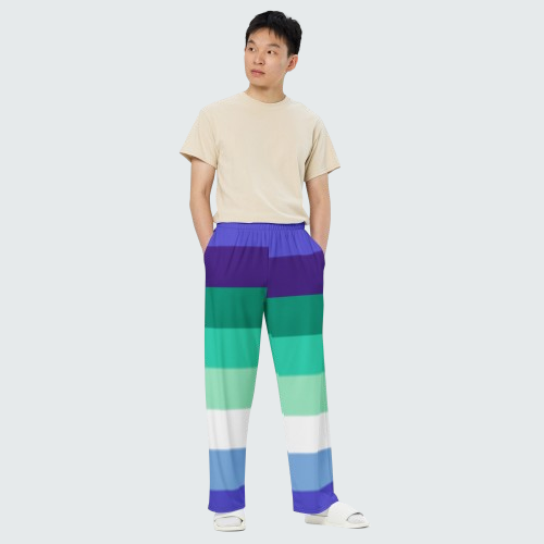 Gay Pride Flag Wide-Leg Pants – Polyester Jersey