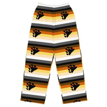 Bear Identity Wide-Leg Trousers – All-Over Flag Print | All-Gender Palazzo Pants