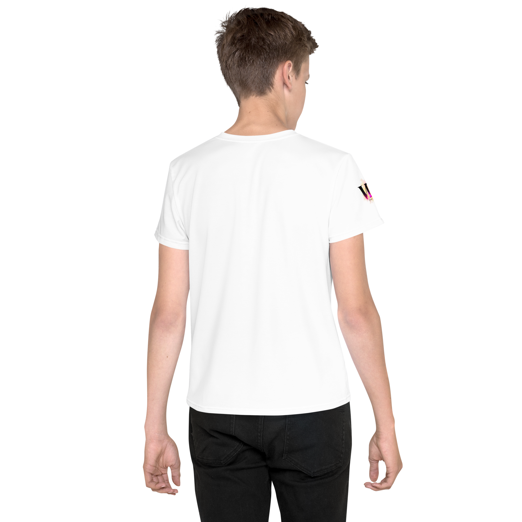 Youth Crew Neck T-Shirt – Nautical Anchor Graphic | Soft White Cotton Tee for Kids | Voce Lindx