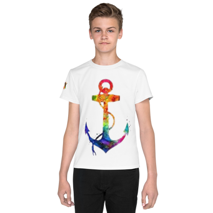 Youth Crew Neck T-Shirt – Pink Flower Graphic | White Cotton Tee for Kids | Voce Lindx
