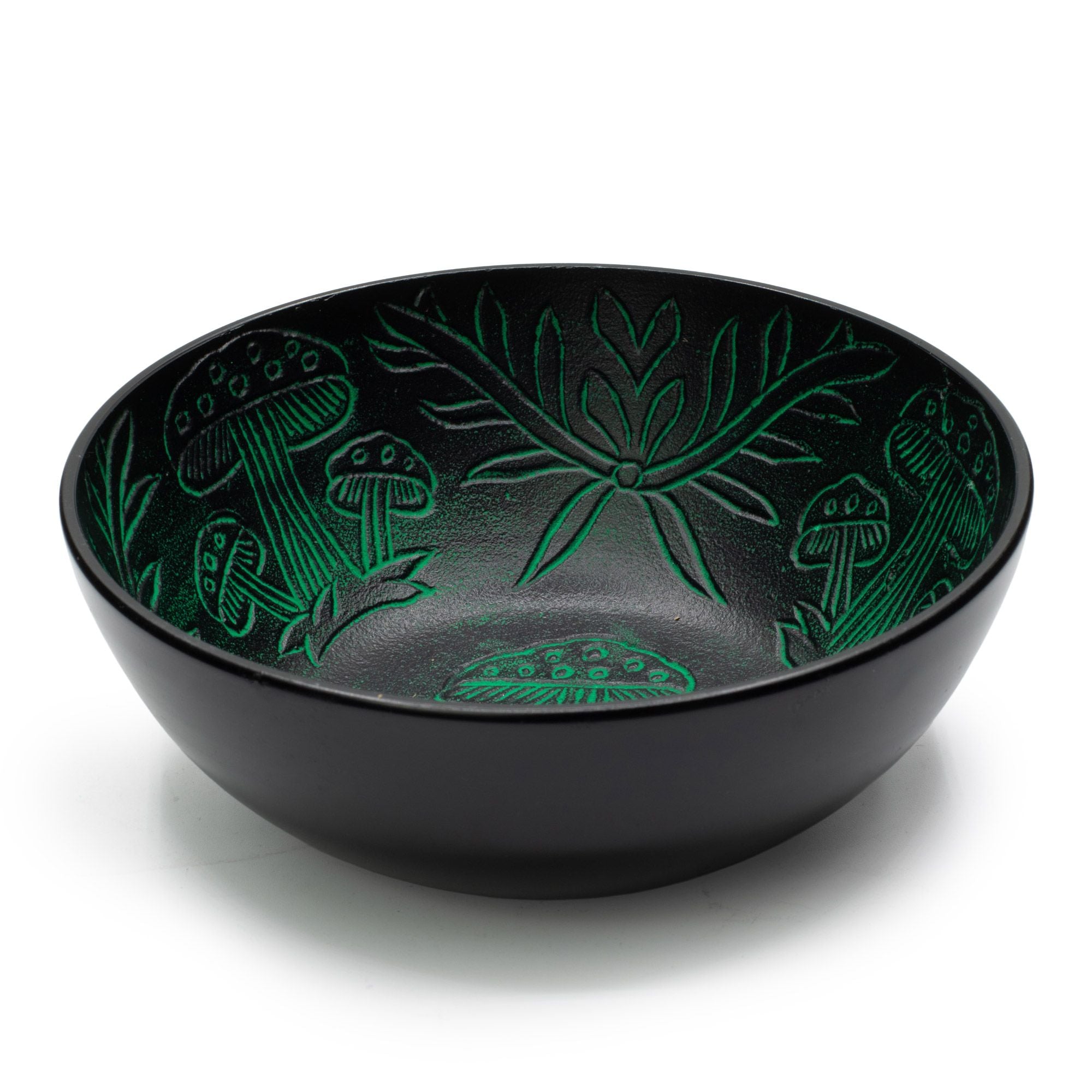 Tibetan Singing Bowl, Magic Mushroom Design, Green 20cm