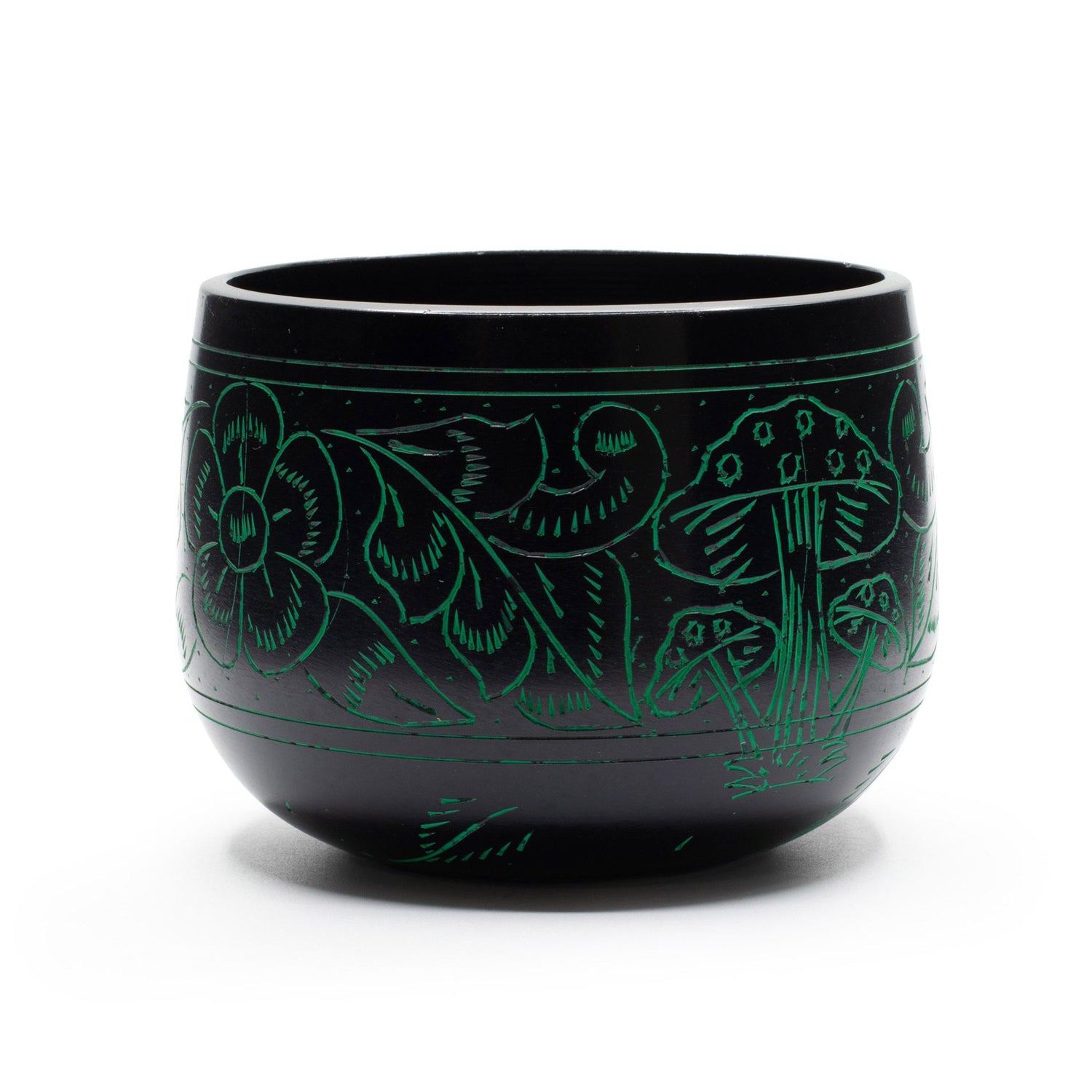 Cauldron Tibetan Singing Bowl, Magic Mushroom, Green 15cm