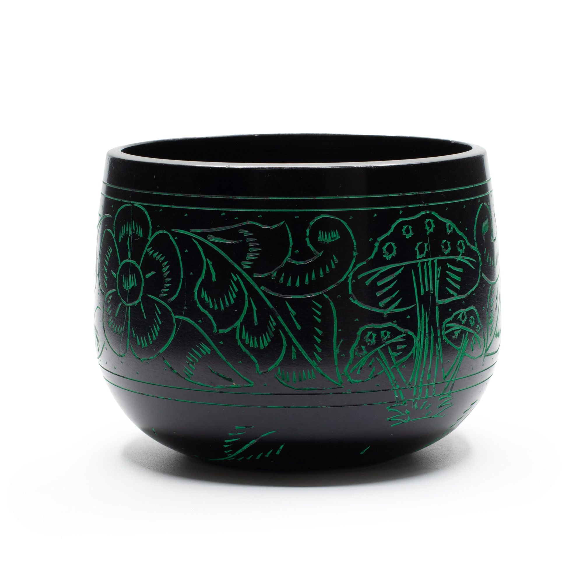 Cauldron Tibetan Singing Bowl, Magic Mushroom, Green 15cm