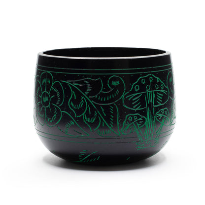 Cauldron Tibetan Singing Bowl, Magic Mushroom, Green 15cm